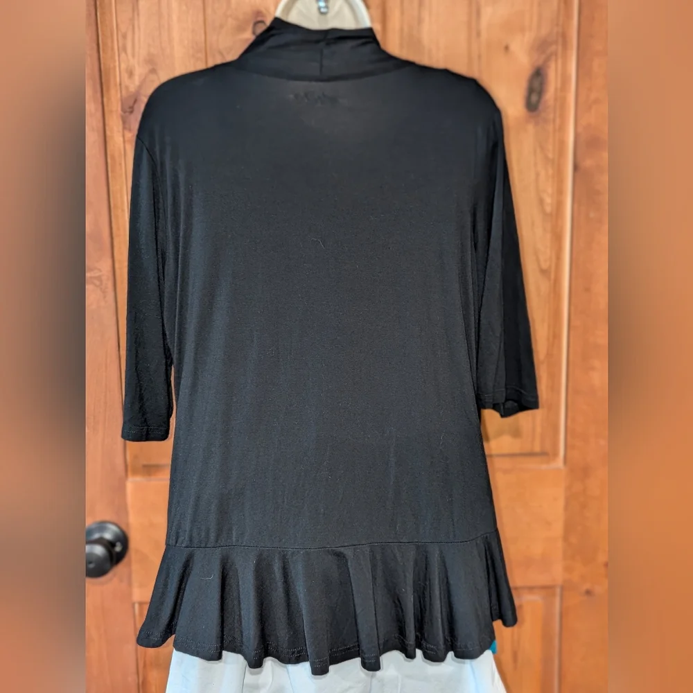 Black Open-Front‎ Women's Sweater